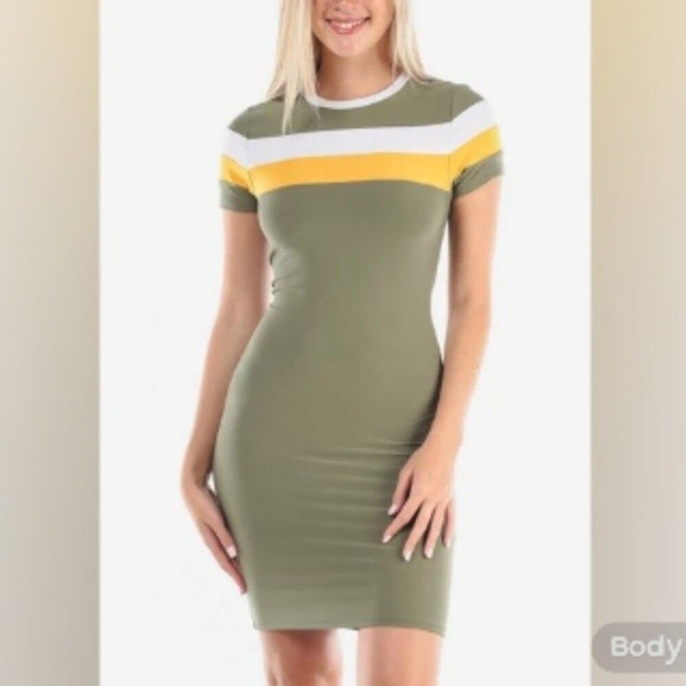 Olive Green Bodycon Dress S